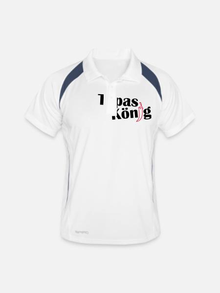 Tabas Koenig - Männer Polo atmungsaktiv - Weiß/Navy - Vorne