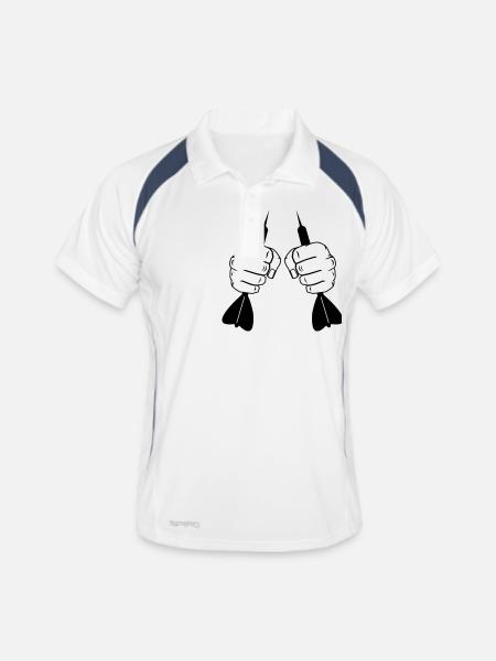 dart_faeuste_001 - Polo respirant Homme - blanc/marine - Devant