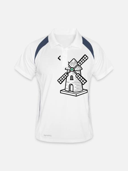 Windmill Symbol Mill - Men's Polo breathable - white/navy - Front