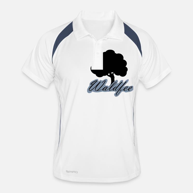 Waldfee wald fee baum 2c - Männer Polo atmungsaktiv - Weiß/Navy