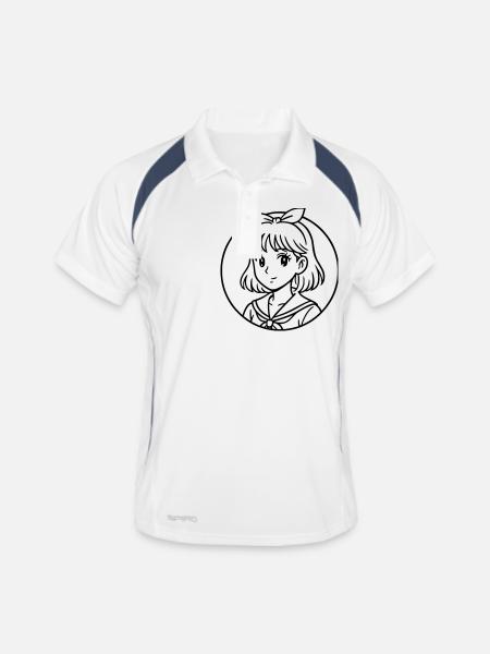MANGA FEMME - Polo respirant Homme - blanc/marine - Devant