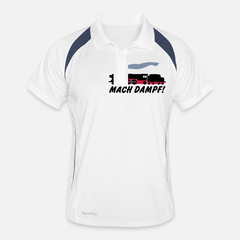 Mach Dampf - Männer Polo atmungsaktiv - Weiß/Navy