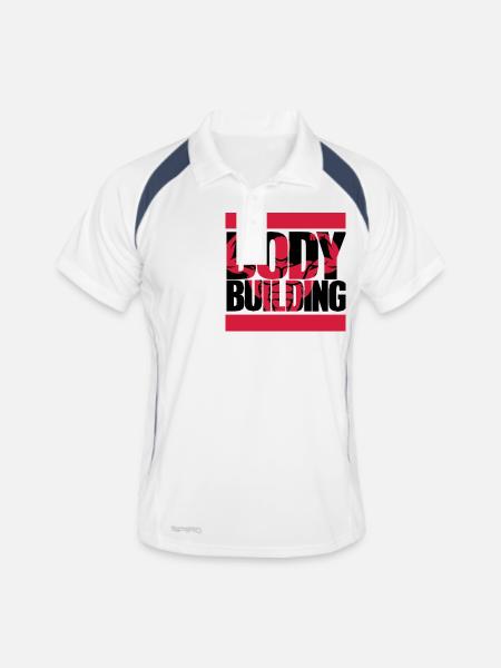 Bodybuilding 1_2c - Men's Polo breathable - white/navy - Front