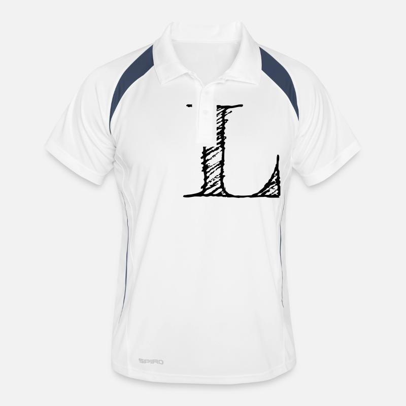 L - Polo respirant Homme - blanc/marine