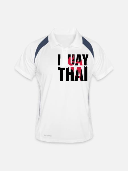 Muay Thaï ! - Polo respirant Homme - blanc/marine - Devant