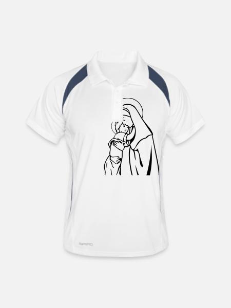 maria_jesus_01 - Men's Polo breathable - white/navy - Front