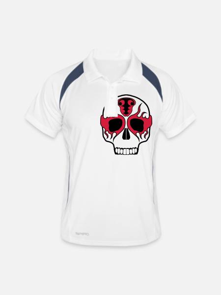 Lucha Libre - Männer Polo atmungsaktiv - Weiß/Navy - Vorne