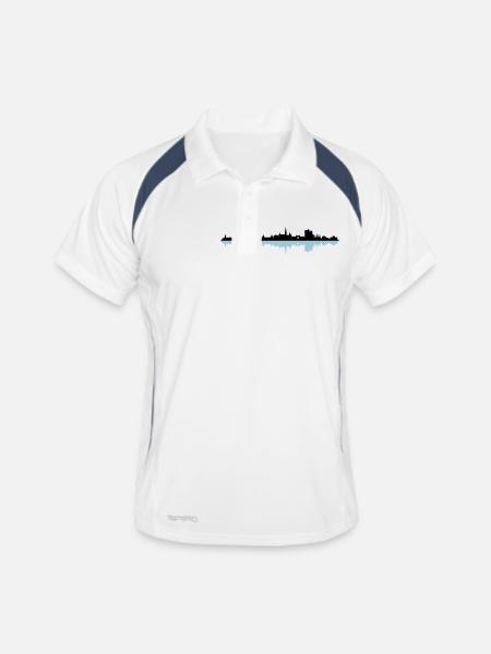 Skyline - Bonn - Männer Polo atmungsaktiv - Weiß/Navy - Vorne