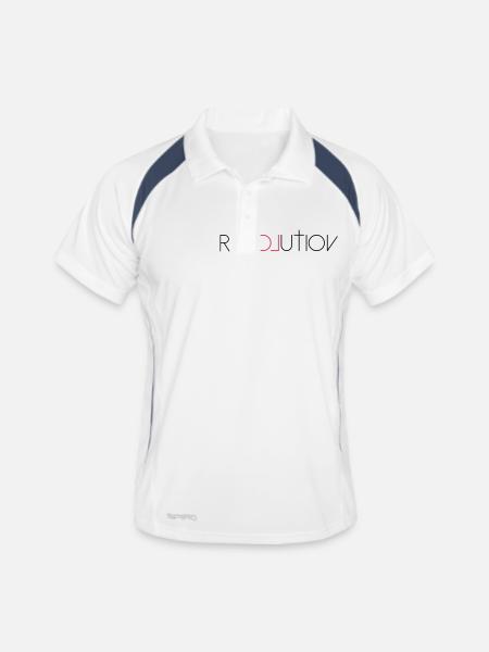 révolution d'amour - Polo respirant Homme - blanc/marine - Devant