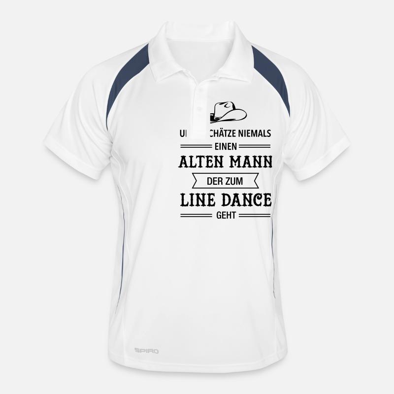 Old Man - Line Dance - Dad Grandpa Pensioner Men's Polo breathable