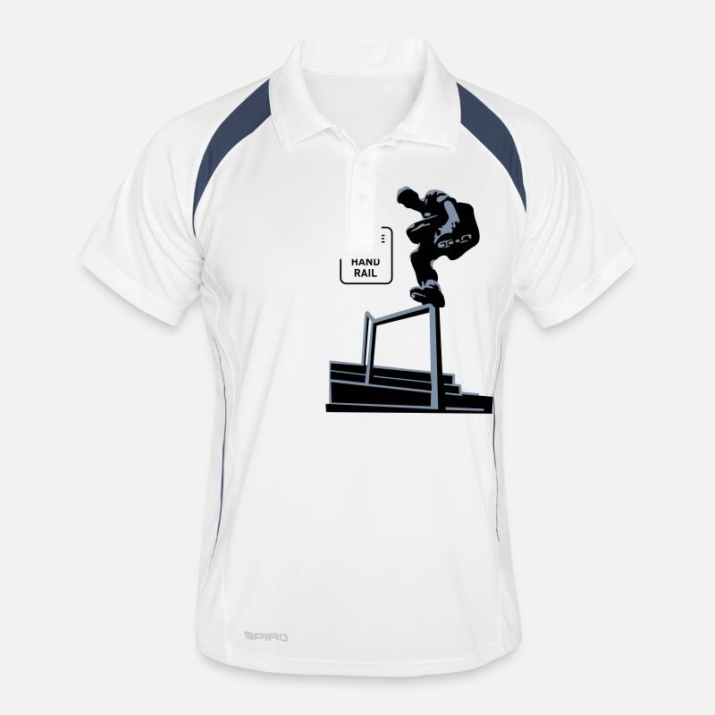 Handrail - Männer Polo atmungsaktiv - Weiß/Navy