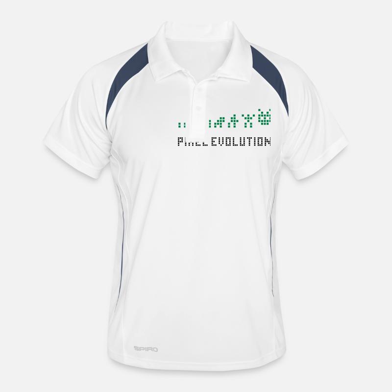 Pixel Evolution - Männer Polo atmungsaktiv - Weiß/Navy