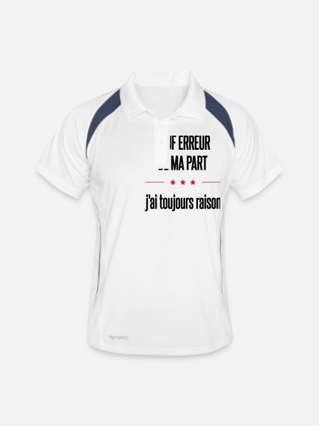 sauf erreur - Polo respirant Homme - blanc/marine - Devant