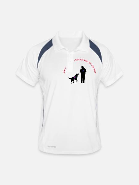 chien de sauvetage - Polo respirant Homme - blanc/marine - Devant