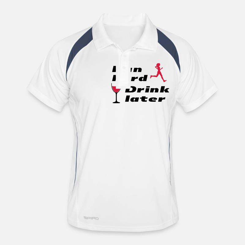 Run hard Drink later (2c) Männer Polo atmungsaktiv