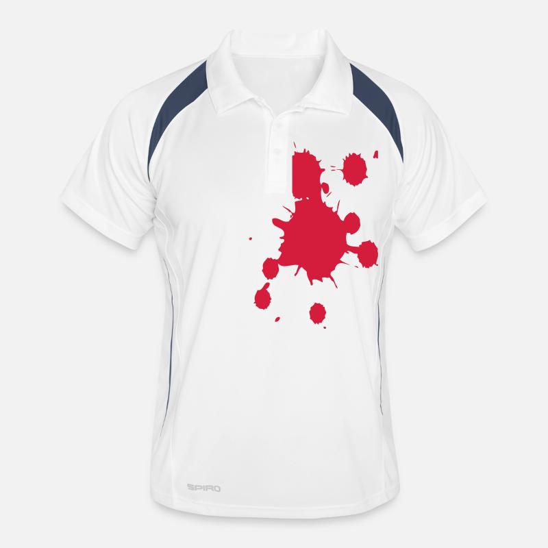 Blood - Männer Polo atmungsaktiv - Weiß/Navy