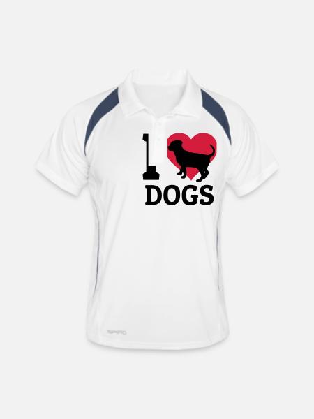 I love dogs - Men's Polo breathable - white/navy - Front