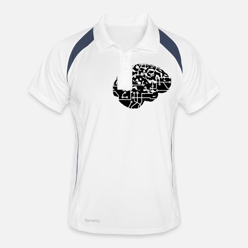 cyborg gehirn maschine computer science fiction mi Männer Polo atmungsaktiv