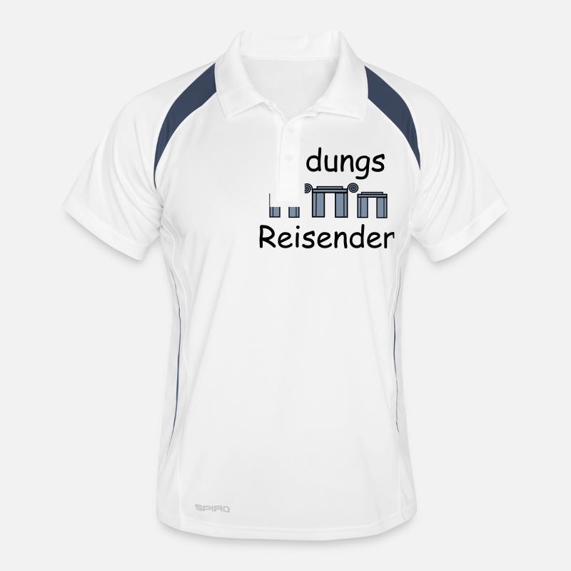 Bildungsreisender - Männer Polo atmungsaktiv - Weiß/Navy
