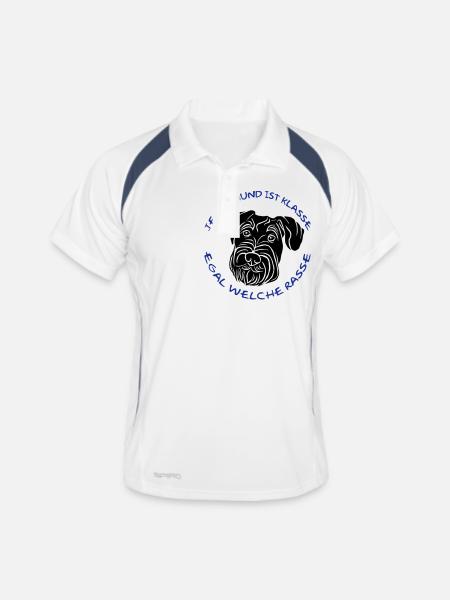 "Every dog is great..." - Men's Polo breathable - white/navy - Front