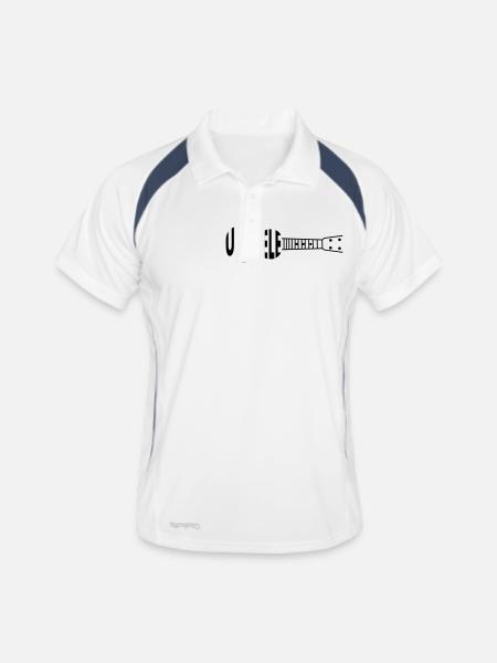 Ukulele Ukulele - Männer Polo atmungsaktiv - Weiß/Navy - Vorne