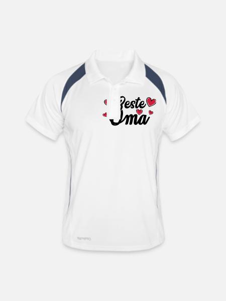 beste oma - Männer Polo atmungsaktiv - Weiß/Navy - Vorne
