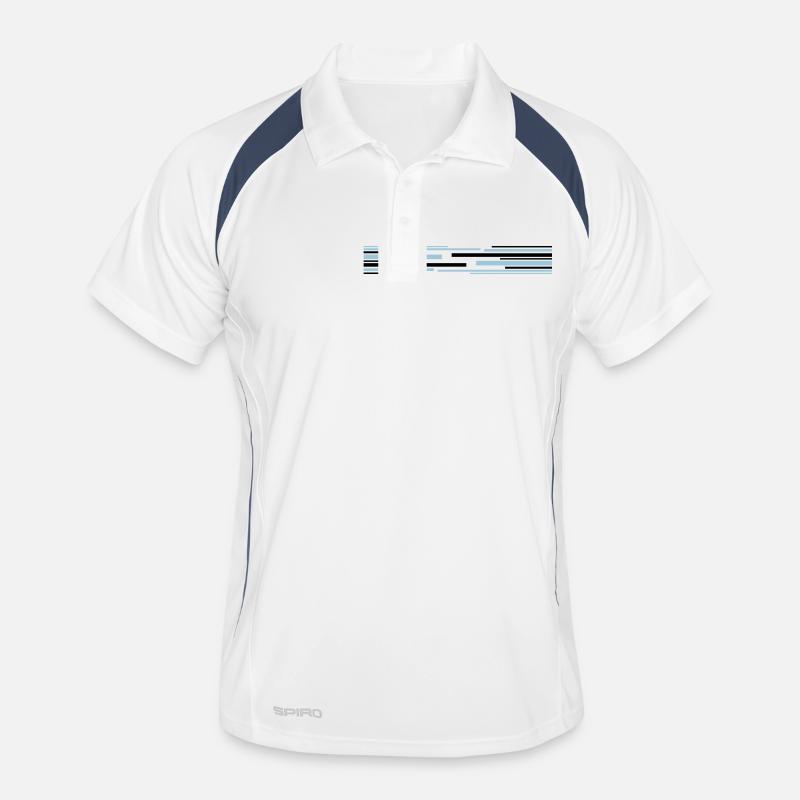 Many lines pattern - Men's Polo breathable - white/navy