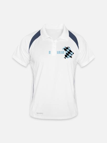 Bavaria flag map - Men's Polo breathable - white/navy - Front