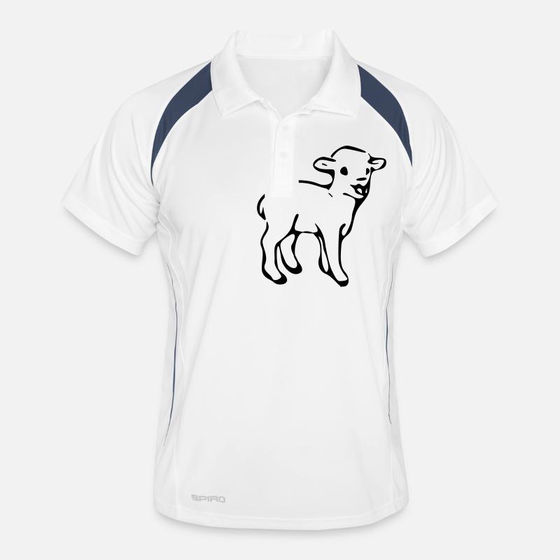 Lamm - Männer Polo atmungsaktiv - Weiß/Navy