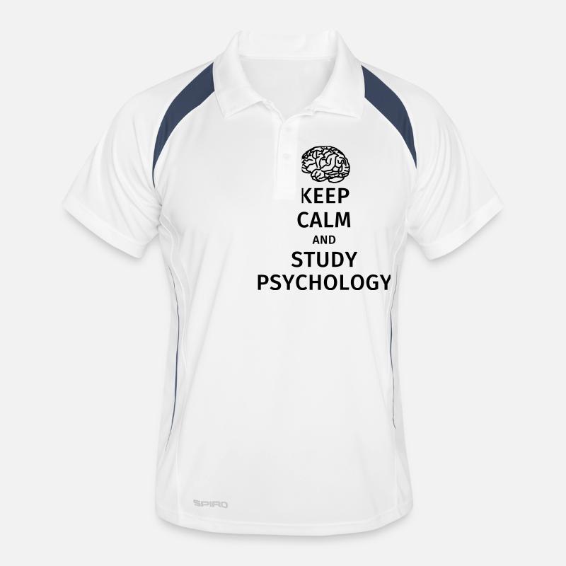keep calm and study psychology - Men's Polo breathable - white/navy