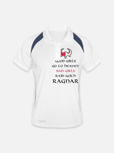 Bad Girls Raid With Ragnar - Polo respirant Homme - blanc/marine - Devant
