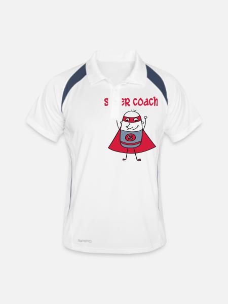 Super coach - Men's Polo breathable - white/navy - Front