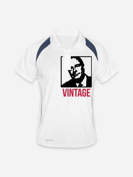 Chirac - Vintage - Polo respirant Homme - blanc/marine - Devant