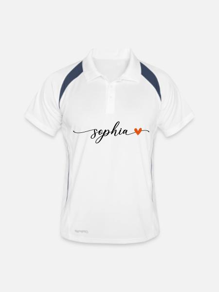 Sophia Name Calligraphy Font - Men's Polo breathable - white/navy - Front