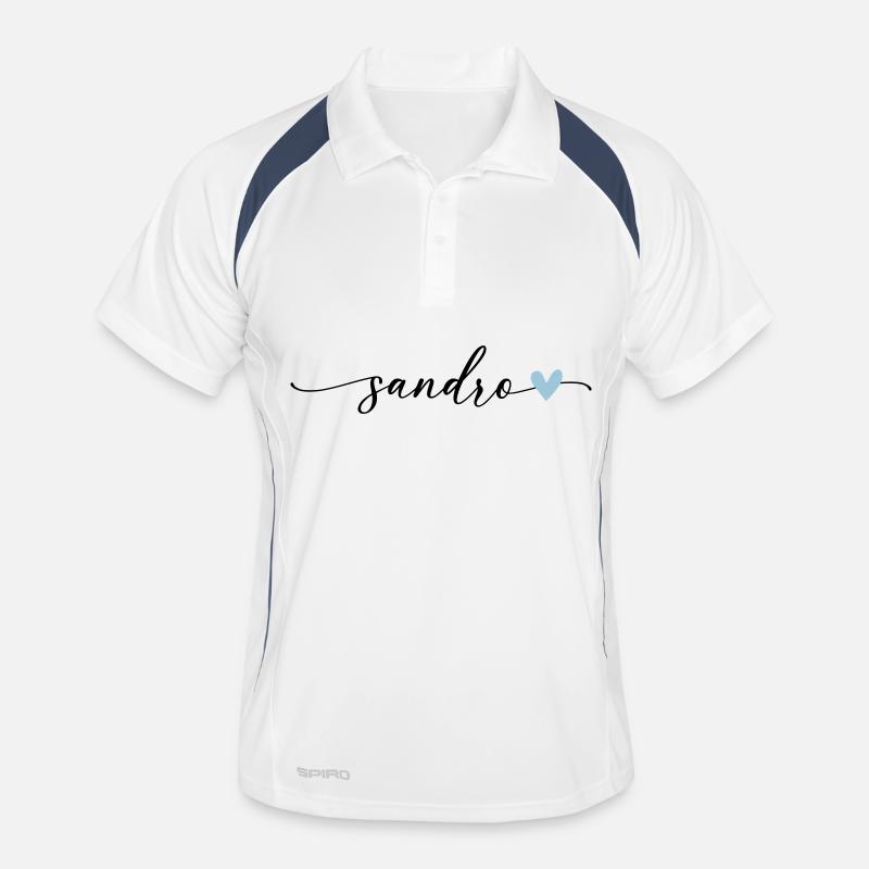 Sandro Name Kalligrafie Schrift Männer Polo atmungsaktiv