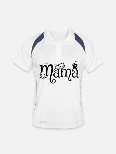 Mom Cat Mom Kitten - Men's Polo breathable - white/navy - Front