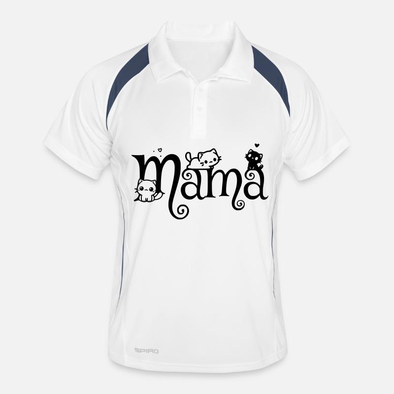Mama Katzenmama Kätzchen Männer Polo atmungsaktiv