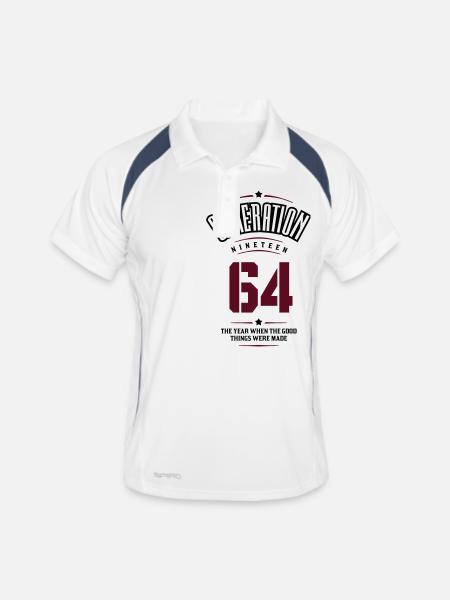 Generation 64 - Men's Polo breathable - white/navy - Front
