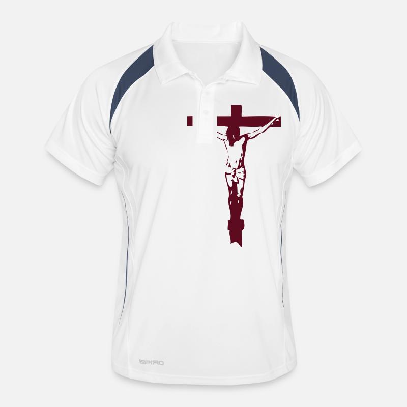christ sur la croix Polo respirant Homme