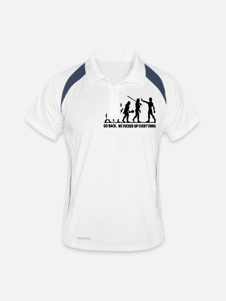 goback - Männer Polo atmungsaktiv - Weiß/Navy