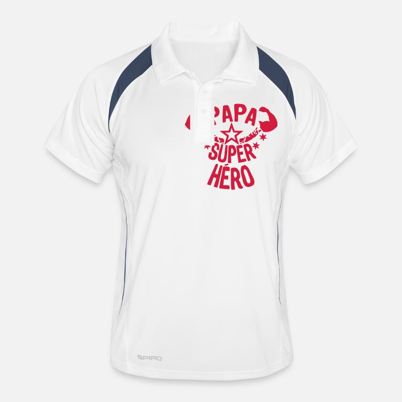 Papa Superhelden-Sterne-Muskel Arm Sternen Männer Polo atmungsaktiv