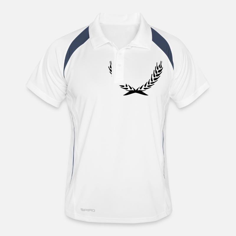 Ähren - Kranz - Männer Polo atmungsaktiv - Weiß/Navy