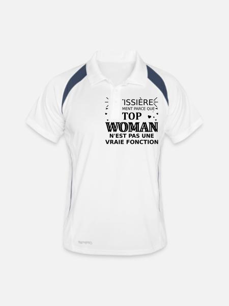 patissière top woman - Polo respirant Homme - blanc/marine - Devant