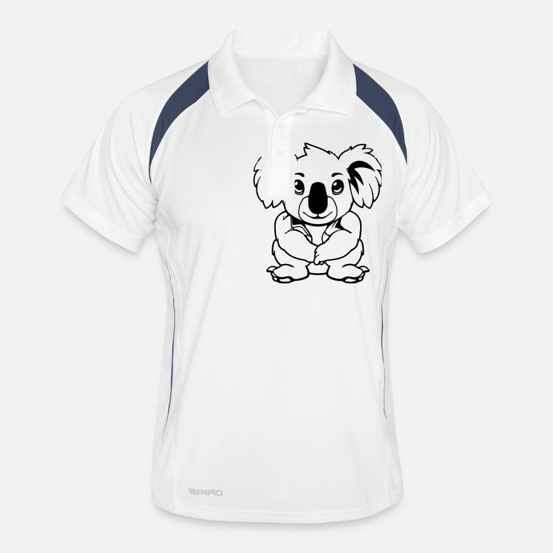 koalabär comic - Männer Polo atmungsaktiv - Weiß/Navy