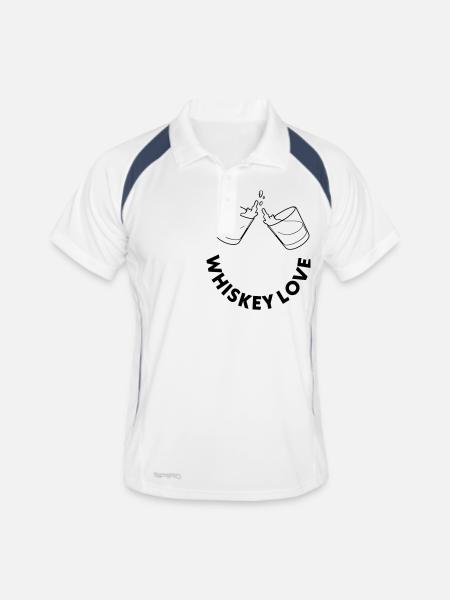 Whiskey - Männer Polo atmungsaktiv - Weiß/Navy - Vorne