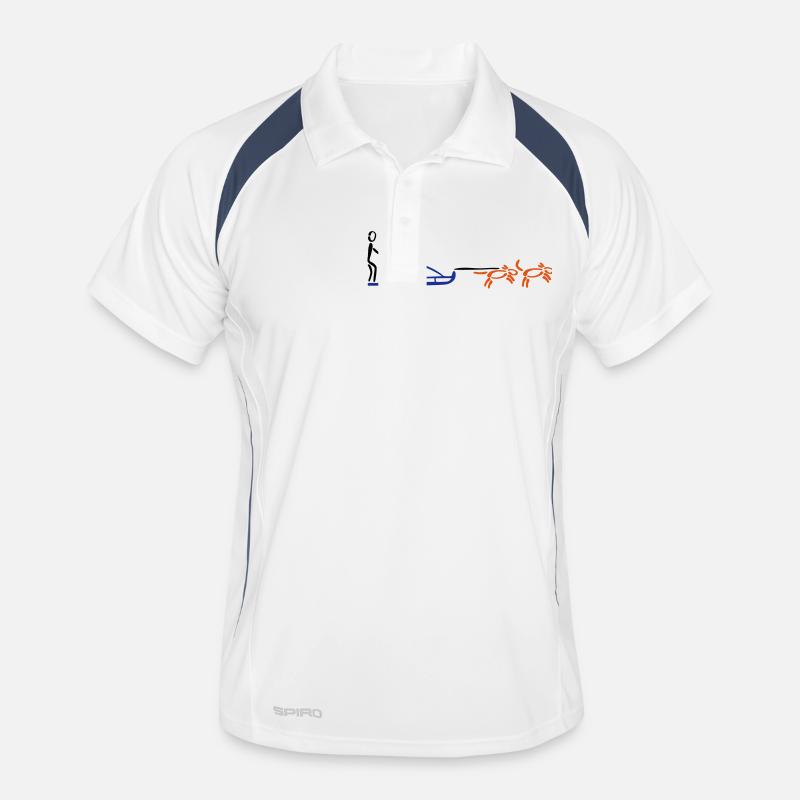 Schlittenhunde - Männer Polo atmungsaktiv - Weiß/Navy