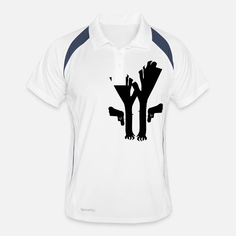 Lauch Fiction - Männer Polo atmungsaktiv - Weiß/Navy