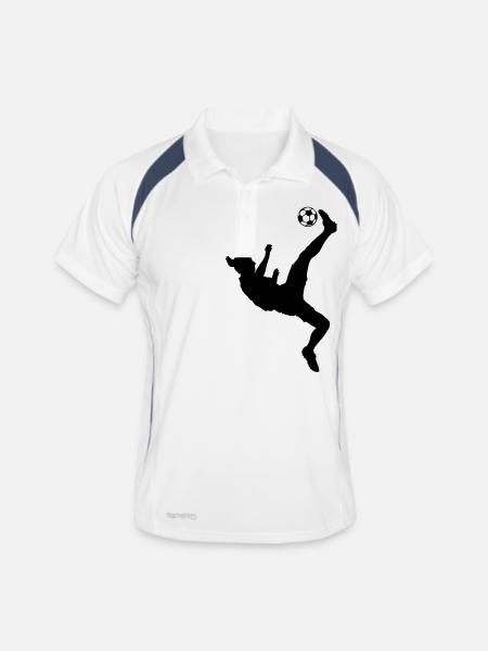 Ibra foot retournée acrobatique - Polo respirant Homme - blanc/marine - Devant
