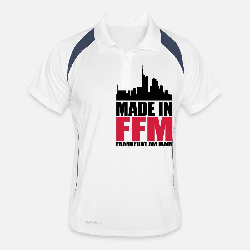 Fait à Francfort - Polo respirant Homme - blanc/marine