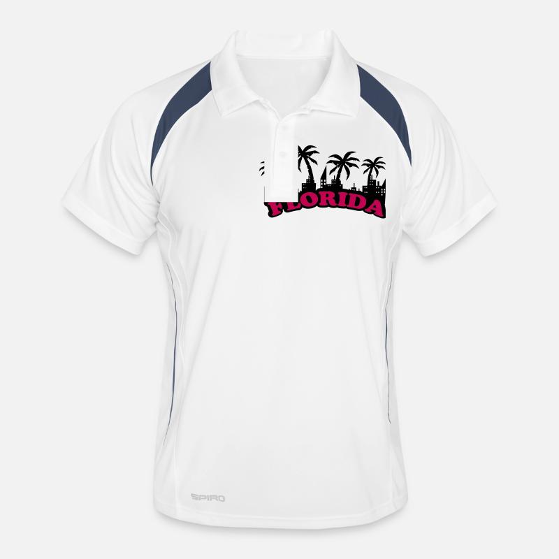 florida - Männer Polo atmungsaktiv - Weiß/Navy